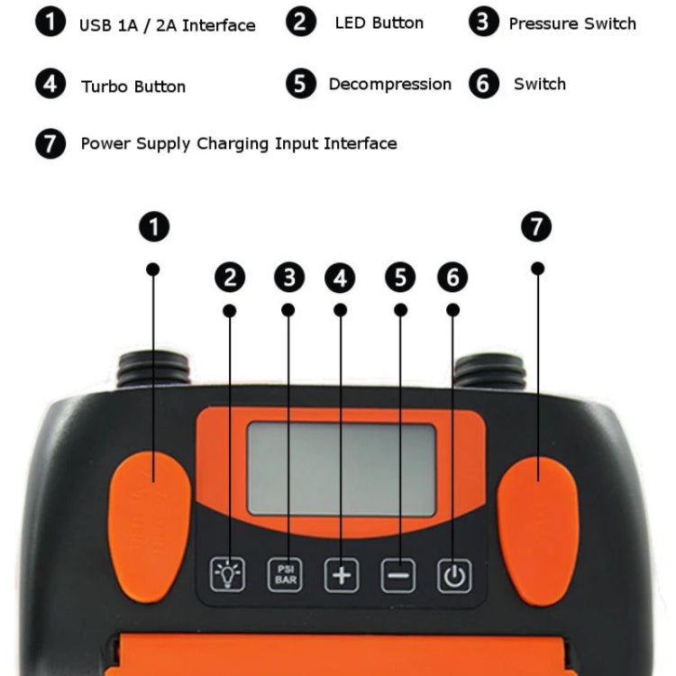 STERMAY Paddle Board 16PSI LCD Display Rubber Boat Air Pump, HT-790 STERMAY Paddle Board 16PSI LCD Display Rubber Boat Air Pump, HT-790